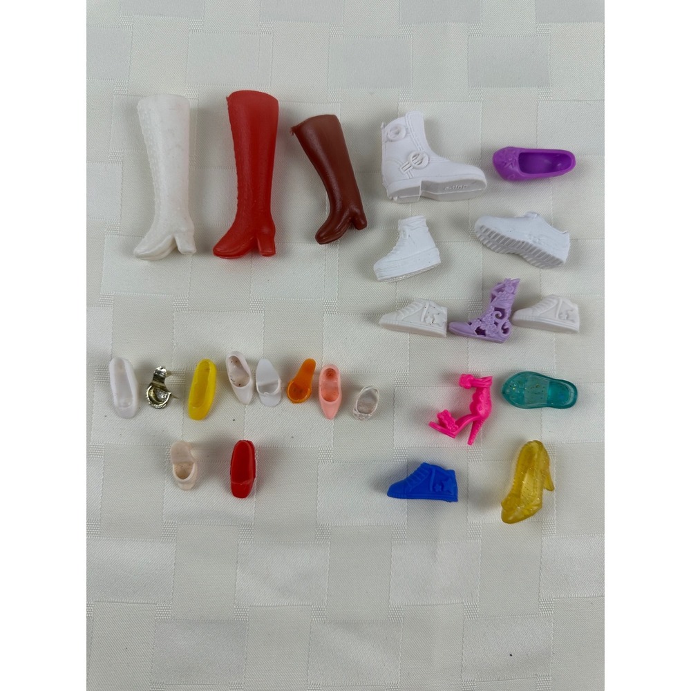 VTG Barbie Doll Shoes LOT‎ Mismatched Boots Heels Sneakers Flats 21 shoes